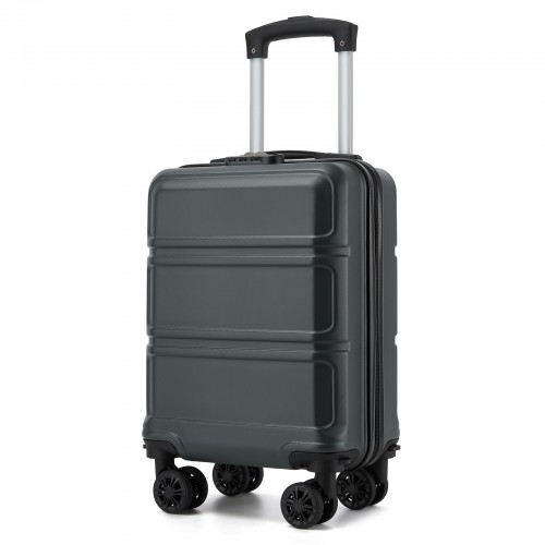 KSK2581 - Kono 15″ Lightweight ABS+PC Hard Shell Cabin Suitcase with Removable Spinner Wheels (45×30×20 cm) - Grey