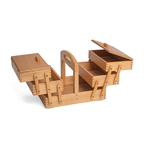 Hobby Gift Wooden Cantilever Sewing Crafting Hobby Storage Box