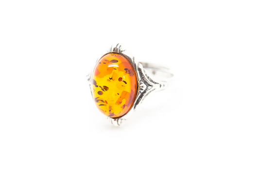 Boho Amber Ring DEFECTIVE