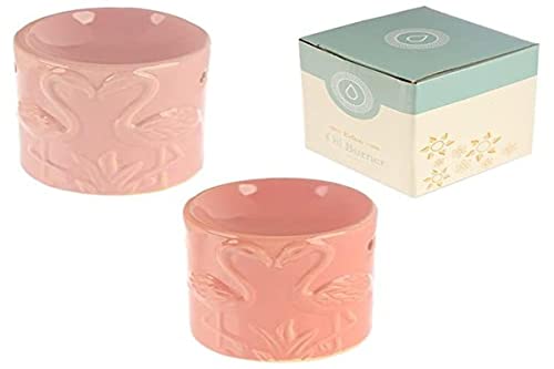 Puckator Eden Pink Flamingos Ceramic Oil Burner -Ceramic -Living Room Accessories - Wax Liquidizer - Oil Burners For Essential Oils - Wax Burners - Scents Melter - Wax Melt Holder - Room Fragrance
