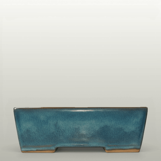 32cm Glazed Bonsai Pot | Rectangle | 32cm x 23cm x 9cm | Blue | Luxury Home Accessories | Heulog Glow