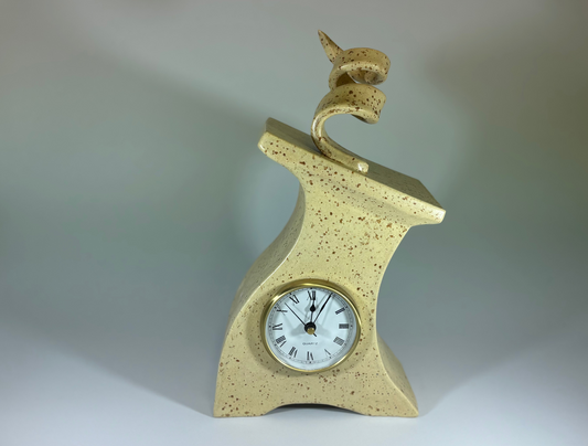 Ceramic Mantel Clock with Enclosed Face