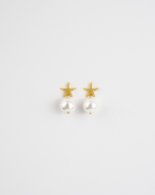 Star Fish Pearl Earrings