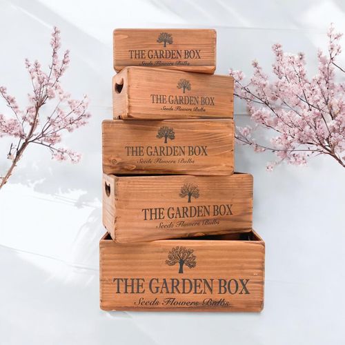 35/32/28/25/22CM SET 5 WOODEN BOXES