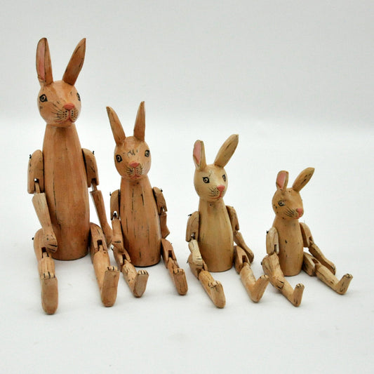 SET 4 ANTIQUE LIGHT BROWN RABBIT