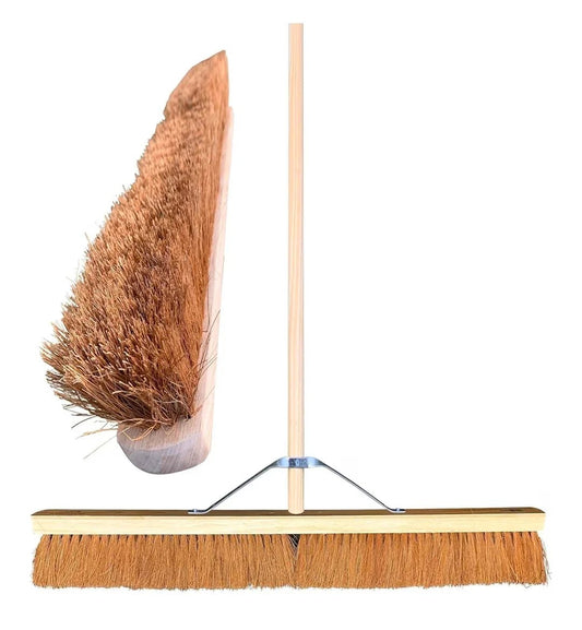 36” Soft Broom Outdoor Yard Brush with Natural Soft Coco Bristle Brush | Luxury Home Accessories | Heulog Glow
