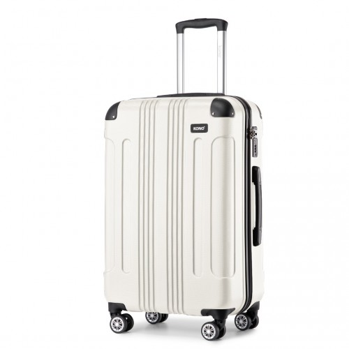 K1777-1L - Kono 28 Inch ABS Lightweight Compact Hard Shell Travel Luggage For Extended Journeys - Beige