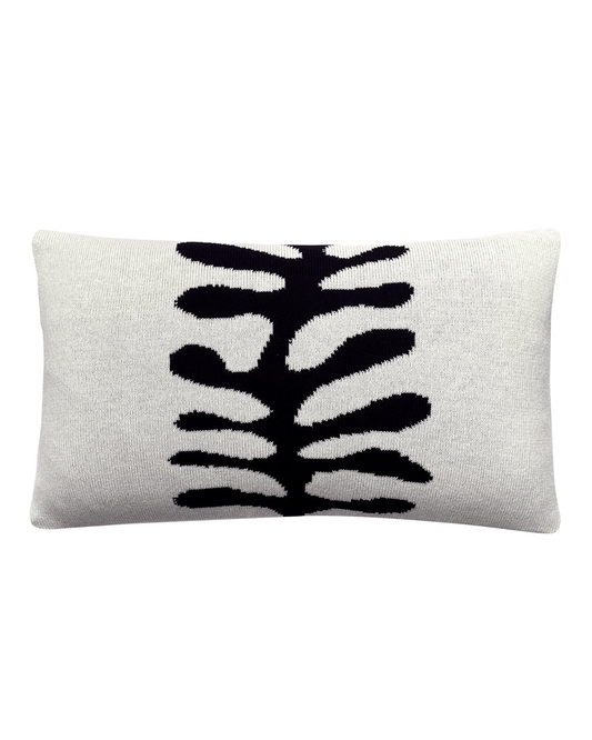 Organic Shape Wool & Cashmere Knitted Cushion White