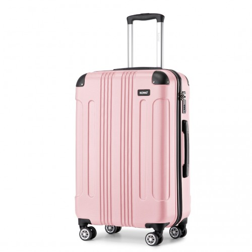 K1777-1L - Kono 28 Inch ABS Lightweight Compact Hard Shell Travel Luggage For Extended Journeys - Pink