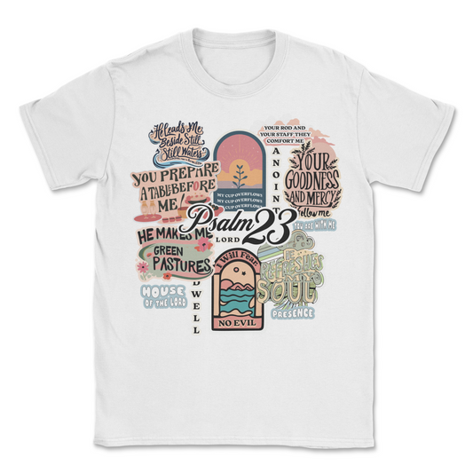 Psalm 23 Sticker Collage Tee