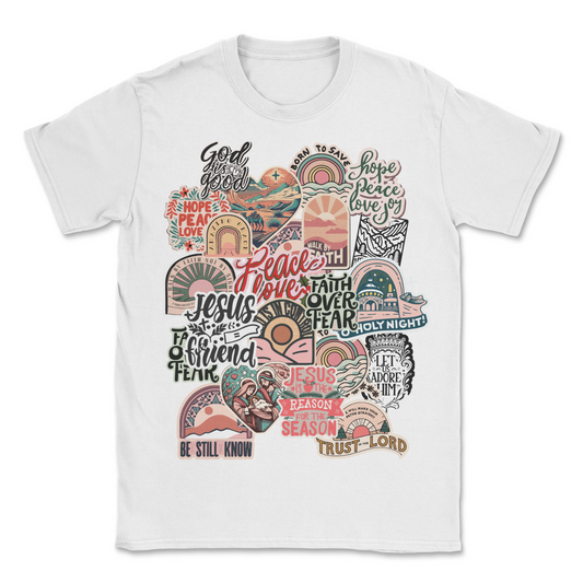 Peace Love Sticker College Tee
