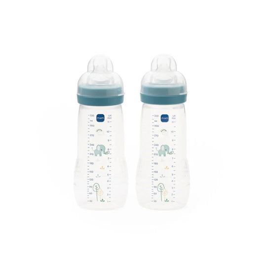 MAM Easy Active Bottle 330ml Pack of 2 - Blue Assorted