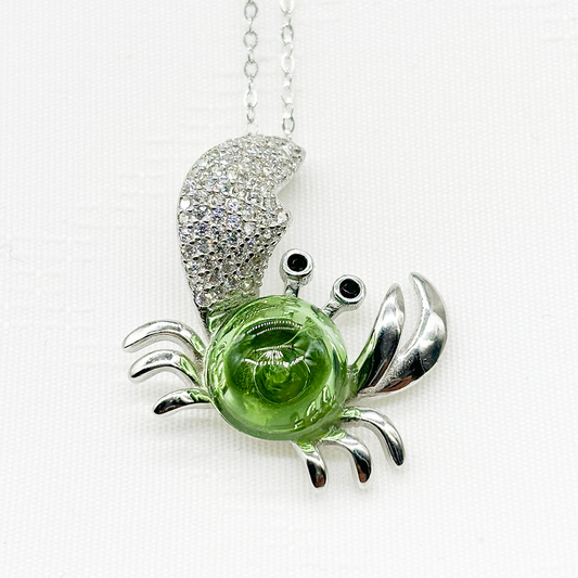 Sterling Silver King Crab Aroma Necklace - Lime | Energy & Healing | Diffuse on the go