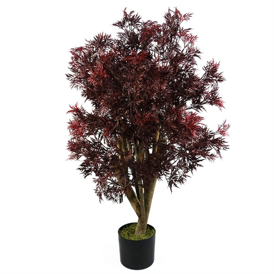 Red Aralia Tree Artificial UV Resistant Outdoor 120cm - Realistic plant by Botanik
