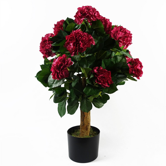 Artificial Pink Hydrangea Plant Potted 75cm Bush Botanik