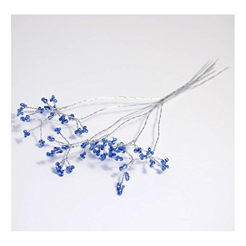 S&W Bridal B1990SABLSL | Fine Bead Bunch | Pack of 6 | Sapphire Blue/Silver