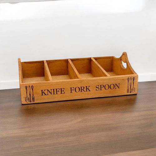 41CM WOODEN CUTLERY TRAY 4 COMPARTMENTS