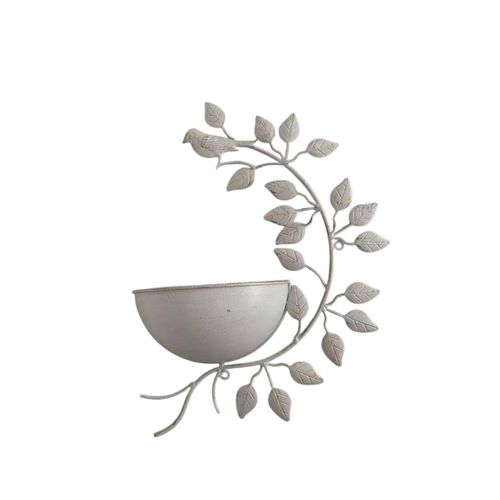 42CM CREAM METAL GARDEN PLANTER