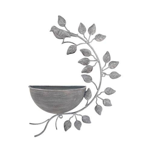 42CM GREY METAL GARDEN PLANTER