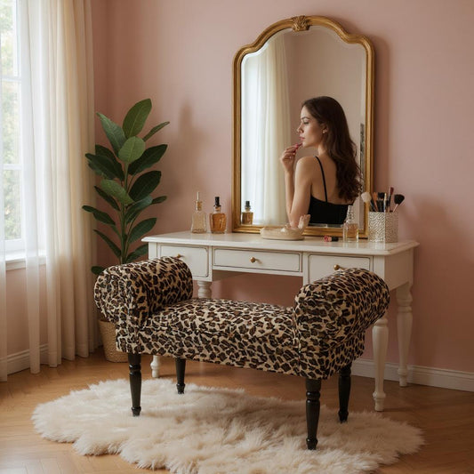 LEOPARD FABRIC WINDOW SEAT