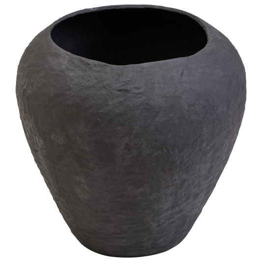 Sanai Cotton Mache Large Black Planter