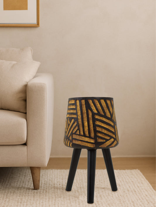 Darnell Natural And Black Planter With Angular Legs