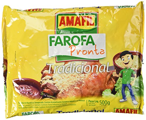 Seasoned Cassava Flour - Farofa De Mandioca Pronta - Amafil - 17.6 Oz (500g) - Gluten-free by N/A