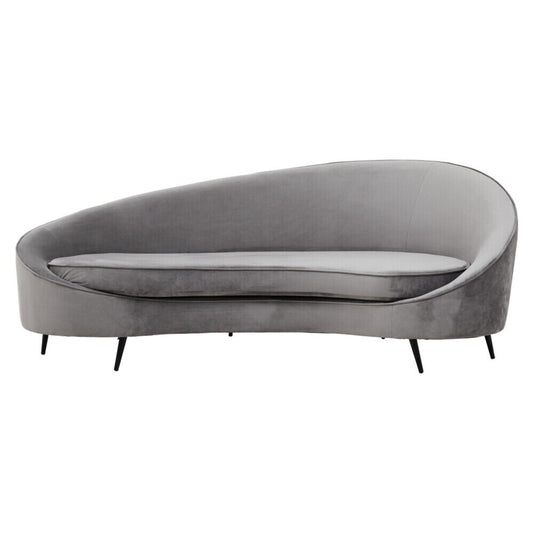 Hasina Three Seat Grey Velvet Sofa