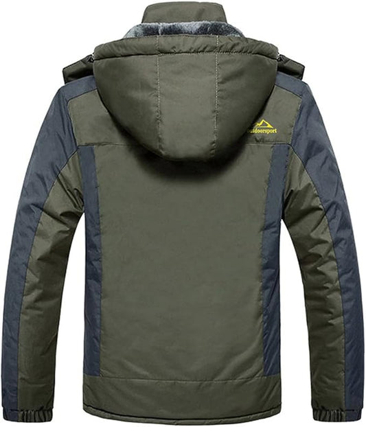 Mens Winter Ski Jacket Water Repellent Warm Lined Outdoor Coat, Size L