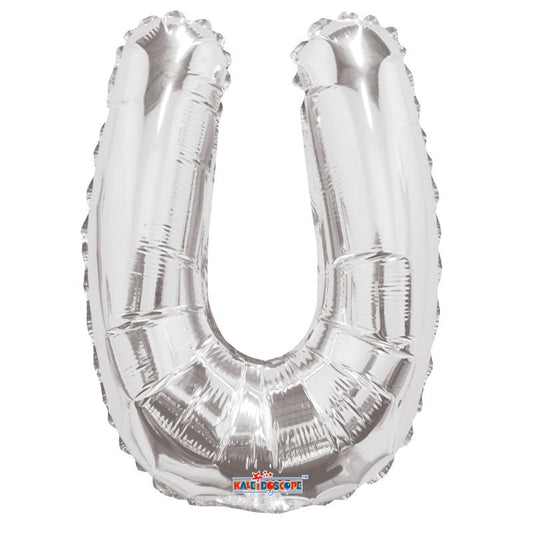 14" Silver Letter U Balloon