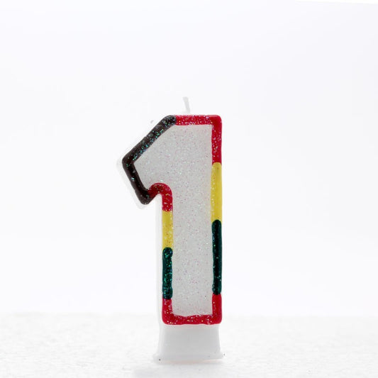 Multicoloured Number Candle Age 1