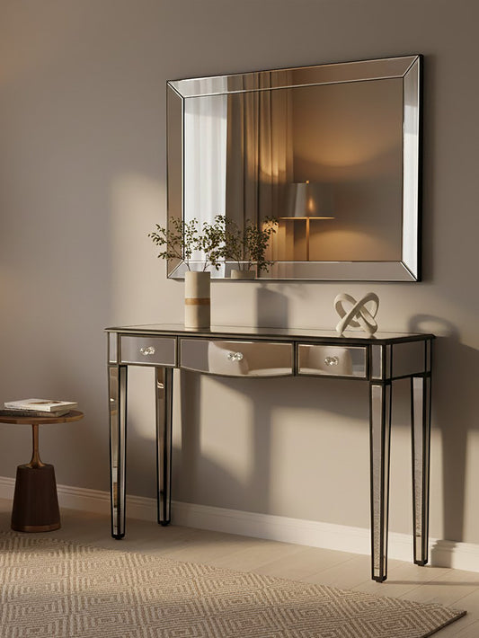 Graciela 3 Drawer Console Table With Mirror Frame