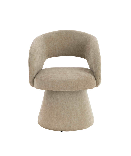 Maxwell Stone Fabric Curved Accent Dining Chair
