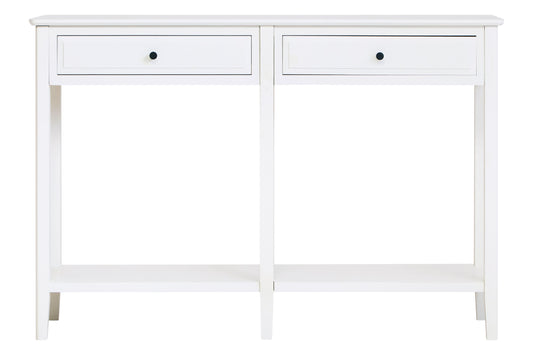 Heritage Two Drawer White Wooden Console Table