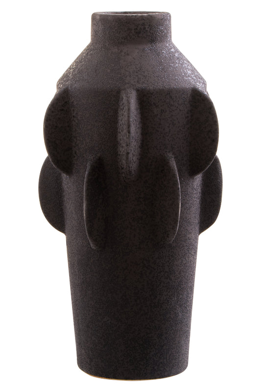 Sidra Large Black Textured Vase