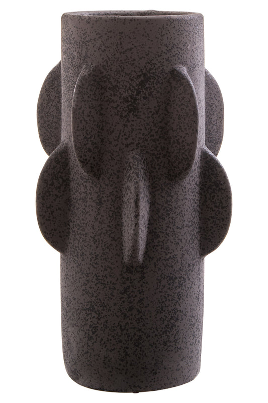 Sidra Small Black Textured Vase
