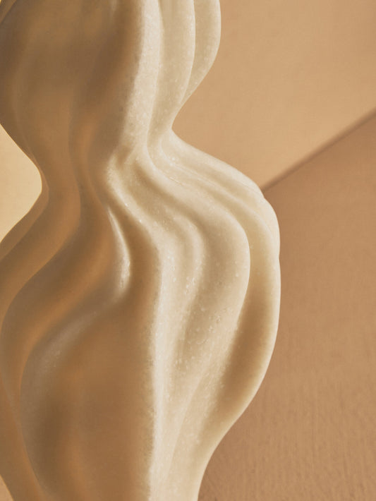 Broc White Marble Effect Organic Twist Vase