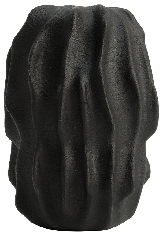 Broc Small Black Textured Vase