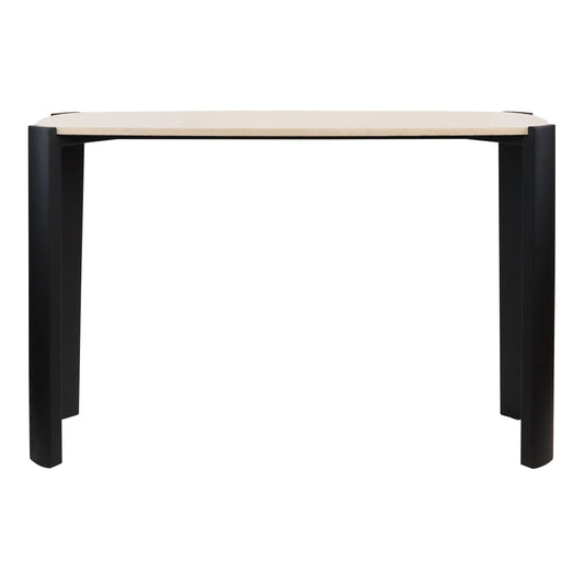 Palermo Cream Marble Top and Black Acacia Wood Console Table