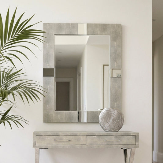 Cardona Grey Shagreen Effect Wall Mirror