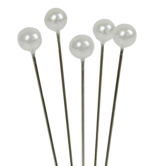White 7cm Pearl Headed Pins