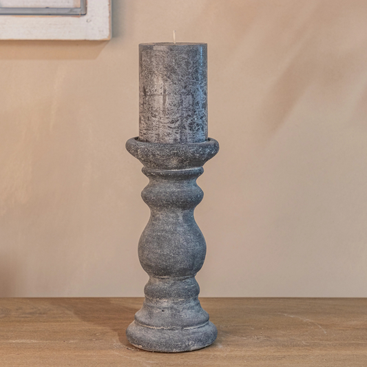 Amalfi Small Grey Column Candle Holder