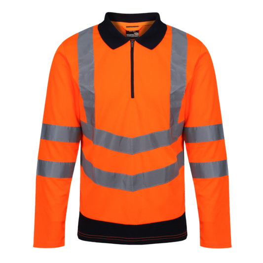 Mens Regatta Hi Vis Long Sleeve Polo Shirt - TRS192