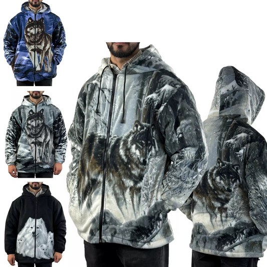 Unisex Animal Print Sherpa Fleece