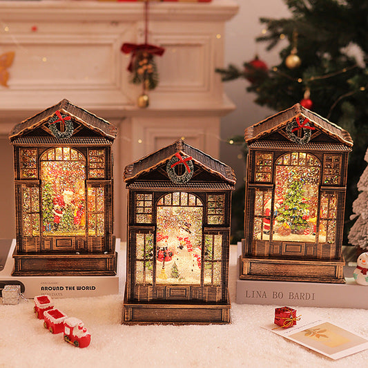 Christmas Music Box Music Box LED Luminous Crystal Lamp Christmas Decoration Night Light Christmas Gift