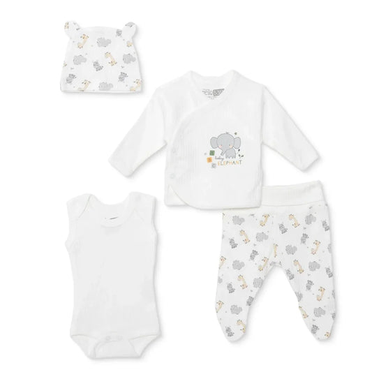 HelloBaby 100% Cotton Tiny Baby Set - Ecru