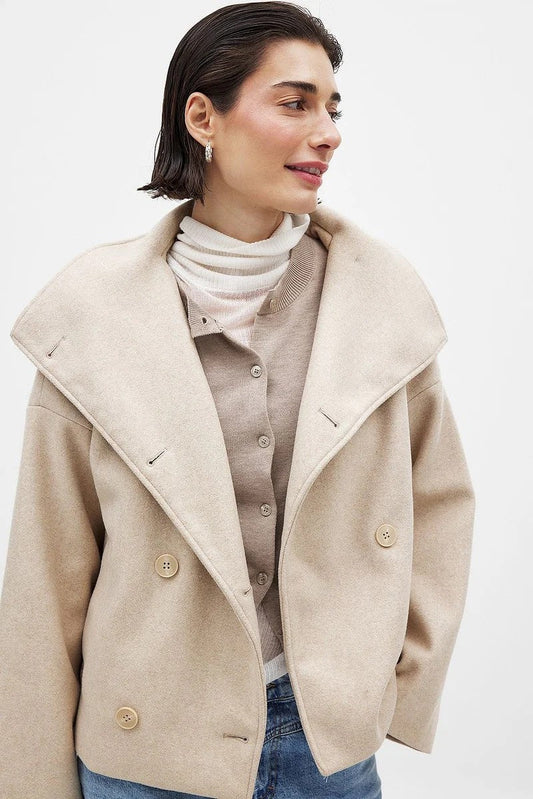 New Cross Border E Commerce European & American Women's Fall Winter High End Stylish Short Double Faced Wool Blazer