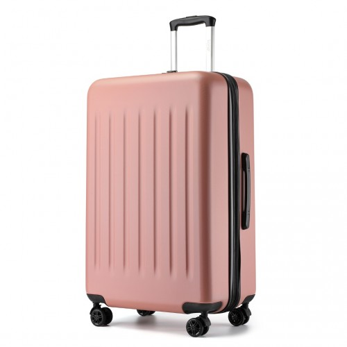 KSK2477 - Kono Durable 28 Inch Expandable ABS Vertical Textured Hard Shell Suitcase with Secure 3-Digit Lock - Nude