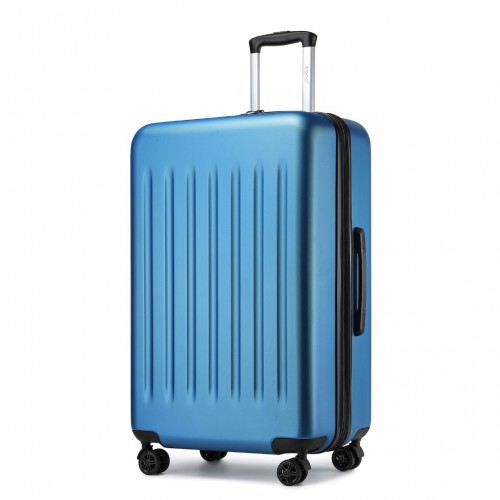 KSK2477 - Kono Durable 28 Inch Expandable ABS Vertical Textured Hard Shell Suitcase with Secure 3-Digit Lock - Navy