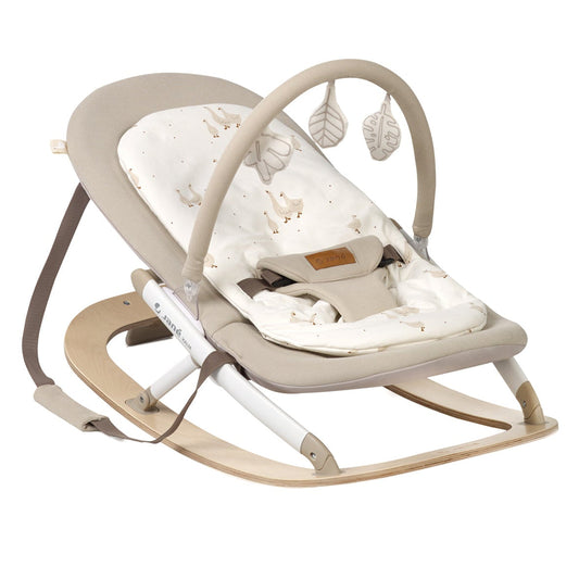 Jane Kalm Wooden Hammock – Natural Birch Rocker with Soft Padded Insert, Desert